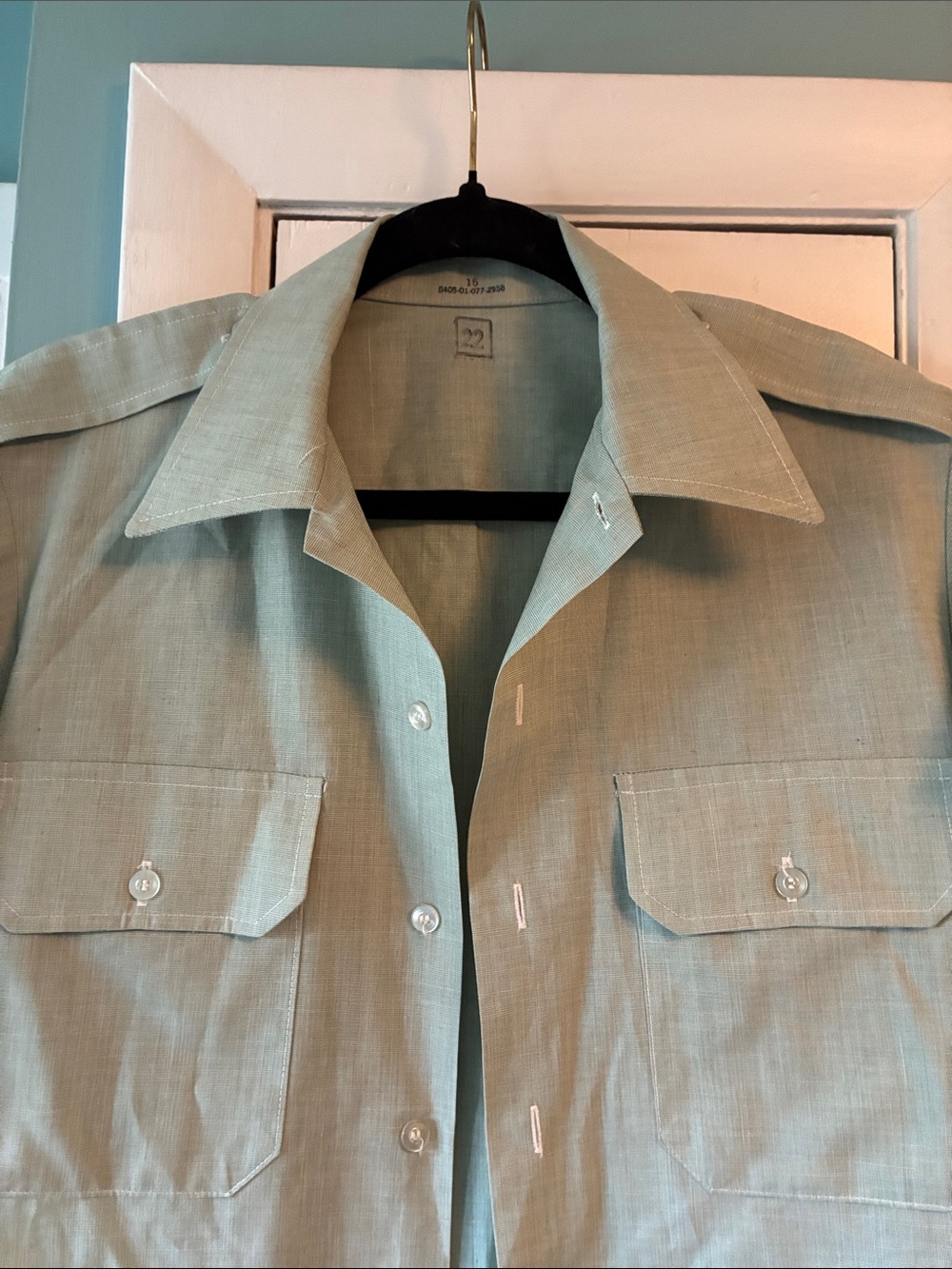 Men's Light Sage Green Button-Up Utility Shirt